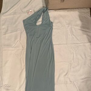 Steps New York One-Shoulder Blue Body Con Dress